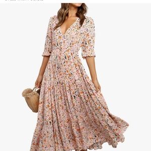 Pink Floral Summer Dress
